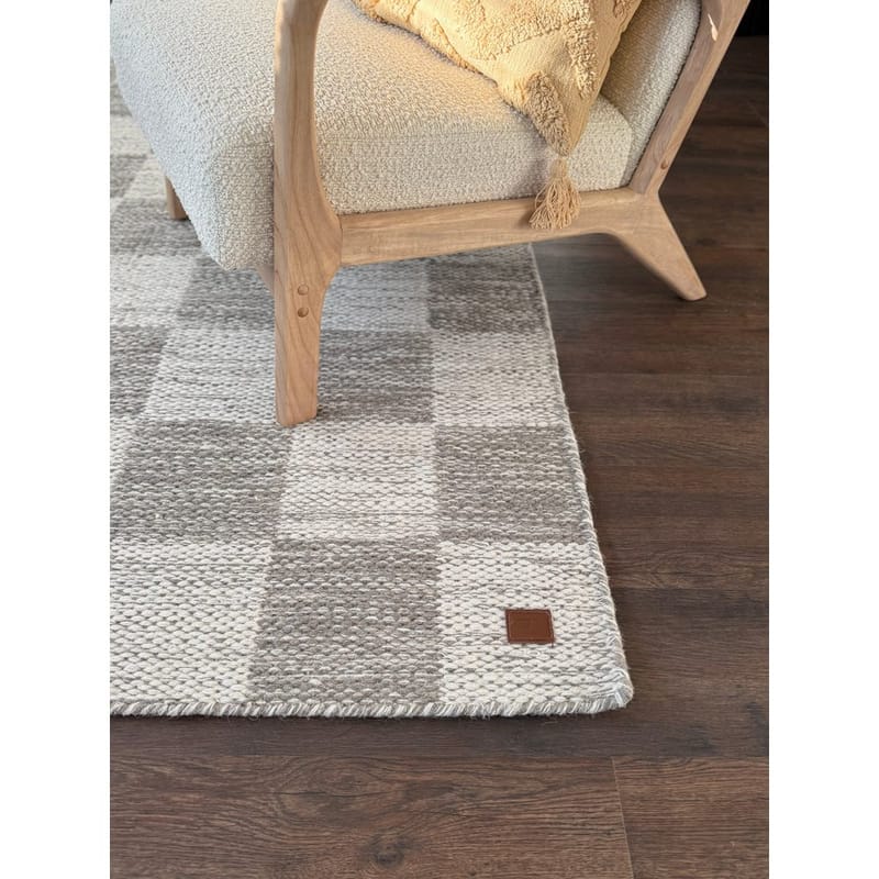 Ullmatta Chessie Kvadrat - 200x200 cm, Grå - Textil & mattor - Mattor - Modern matta - Ullmatta