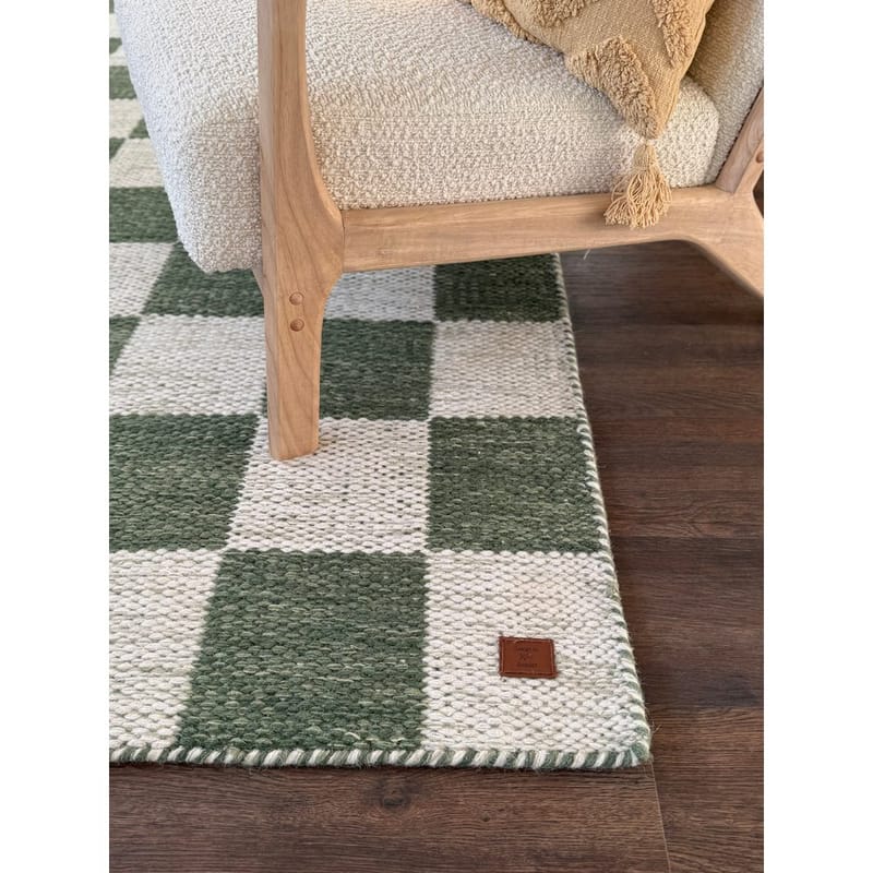Ullmatta Chessie Kvadrat - 200x200 cm, Smaragdgrön - Textil & mattor - Mattor - Modern matta - Ullmatta