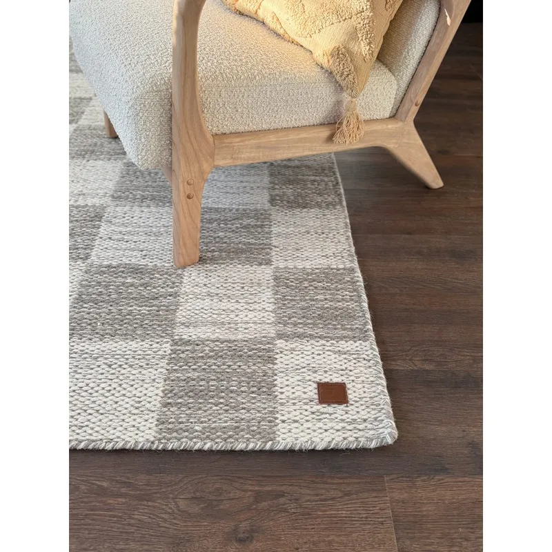 Ullmatta Chessie Kvadrat - 250x250 cm, Grå - Textil & mattor - Mattor - Modern matta - Ullmatta