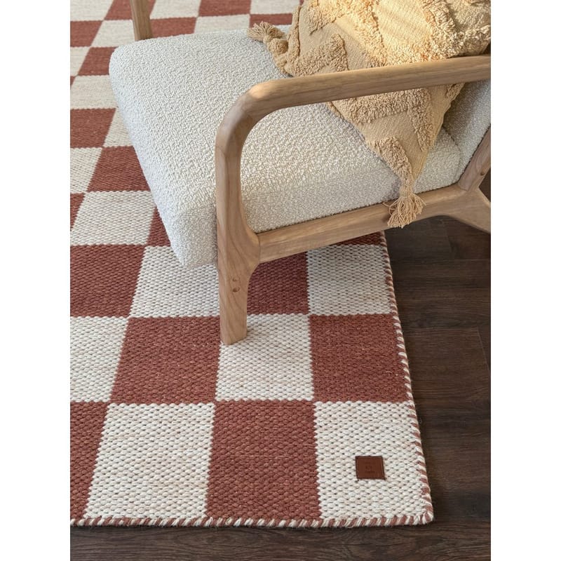 Ullmatta Chessie Kvadrat - 250x250 cm, Terracotta - Textil & mattor - Mattor - Modern matta - Ullmatta