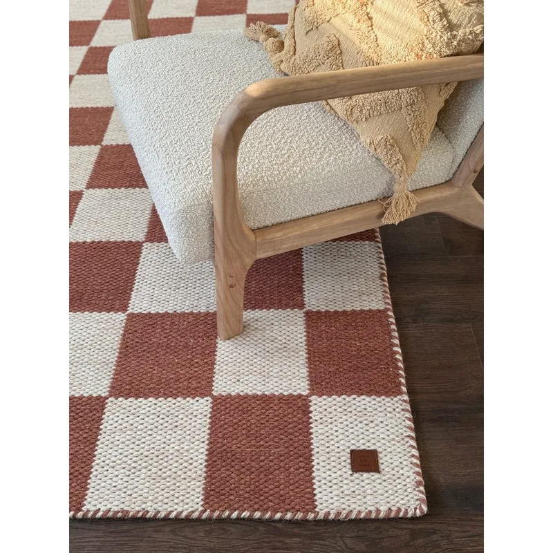 Ullmatta Chessie Kvadrat - 250x250 cm, Terracotta - Textil & mattor - Mattor - Modern matta - Ullmatta