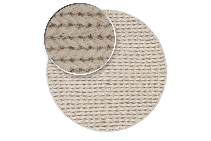 Dalarö Ullmatta 160 cm Rund - Vit - Textil & mattor - Mattor - Modern matta - Ullmatta