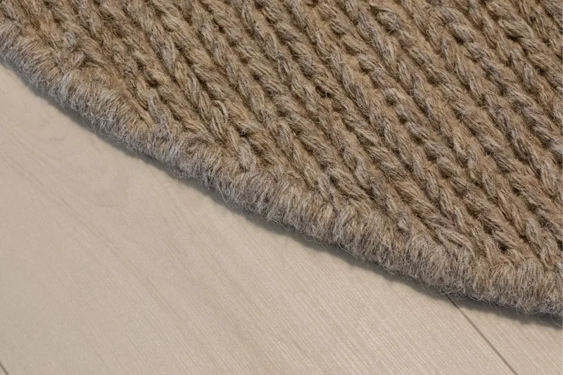 Dalarö Ullmatta 200 cm Rund - Linne - Textil & mattor - Mattor - Modern matta - Ullmatta