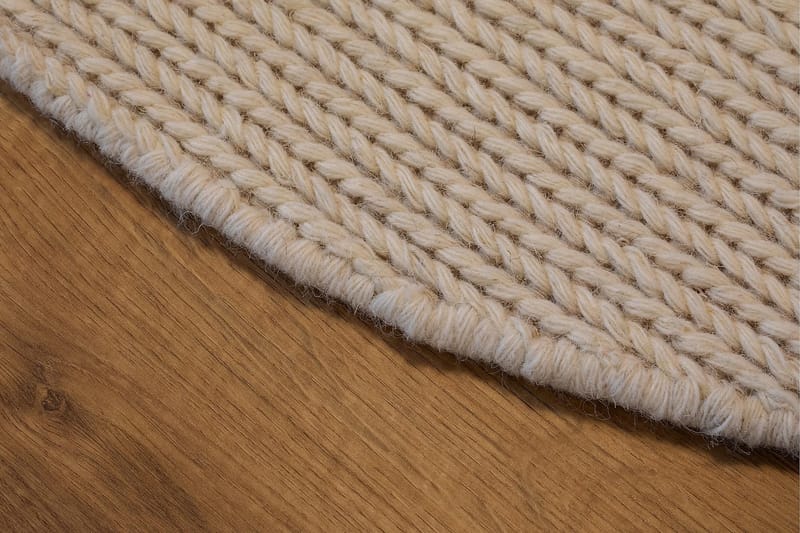 Dalarö Ullmatta 200 cm Rund - Vit - Textil & mattor - Mattor - Modern matta - Ullmatta