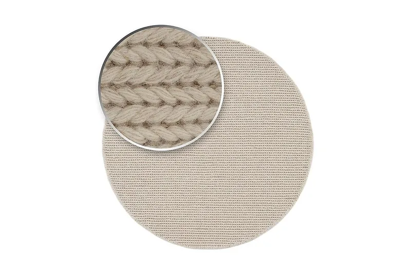 Dalarö Ullmatta 200 cm Rund - Vit - Textil & mattor - Mattor - Modern matta - Ullmatta