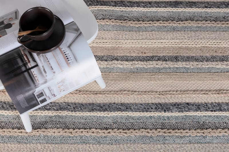 Gudha Ullmatta 170x240 cm - Beige/Blå - Textil & mattor - Mattor - Modern matta - Ullmatta