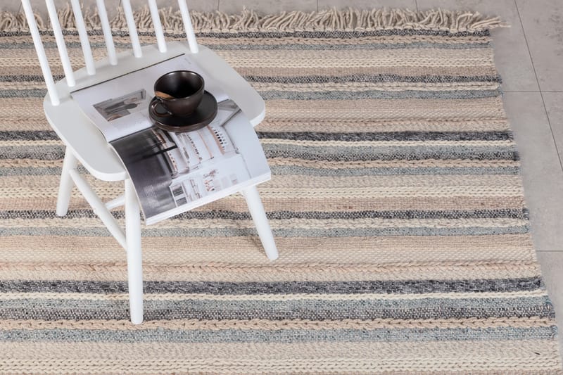 Gudha Ullmatta 170x240 cm - Beige/Blå - Textil & mattor - Mattor - Modern matta - Ullmatta