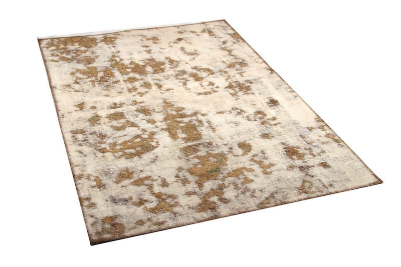 Handknuten Vintage Matta Ull Brun/Creme 104x157cm - Ullmatta - Handvävda mattor