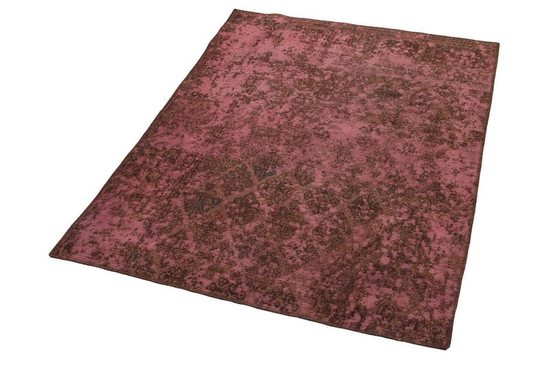 Handknuten Vintage Matta Ull Brun/Rosa 137x177cm - Ullmatta - Handvävda mattor