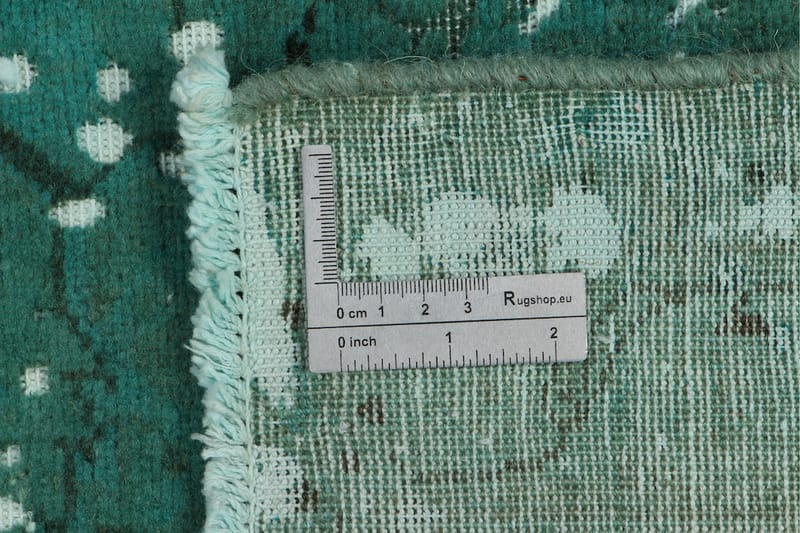 Handknuten Vintage Matta Ull grön 192x270cm - Ullmatta - Handvävda mattor