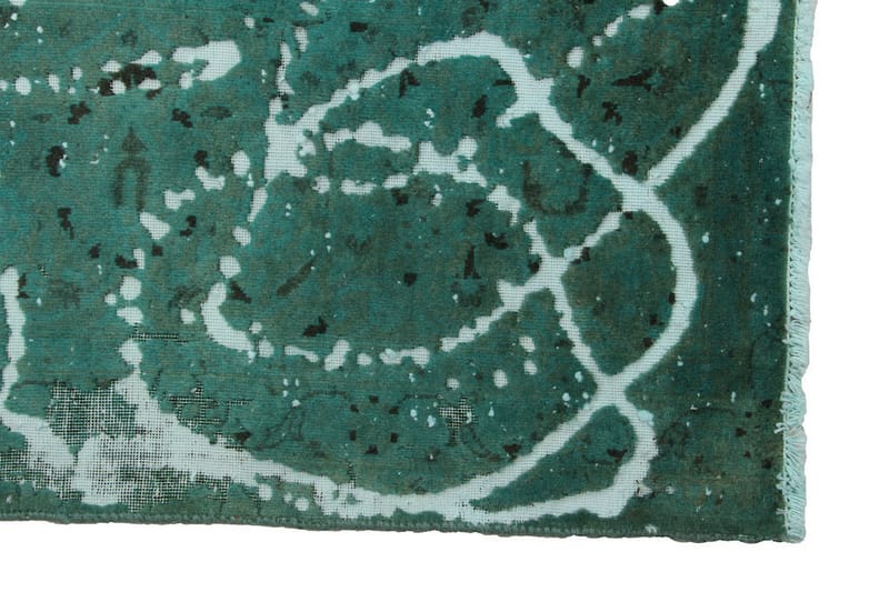 Handknuten Vintage Matta Ull grön 192x270cm - Ullmatta - Handvävda mattor