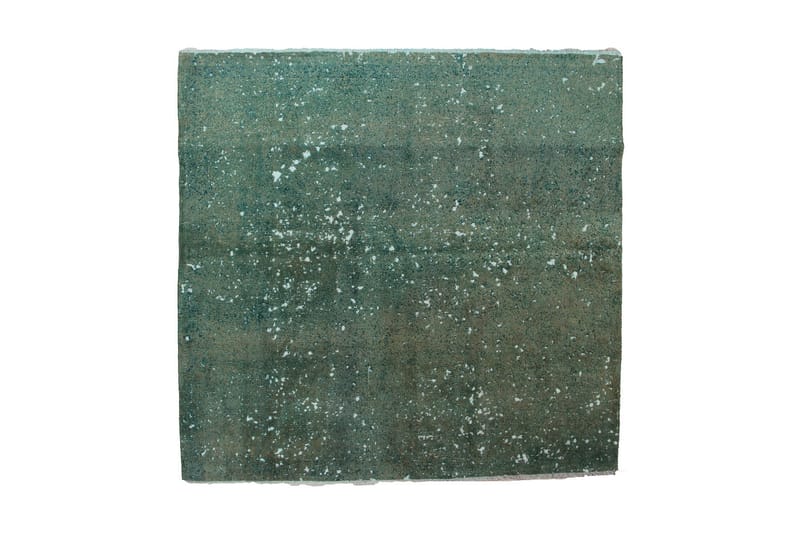 Handknuten Vintage Matta Ull grön 218x205cm - Ullmatta - Handvävda mattor