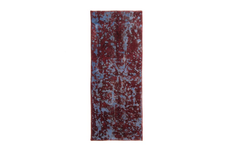 Handknuten Vintage Matta Ull Ljusblå/Röd 60x152cm - Ullmatta - Handvävda mattor