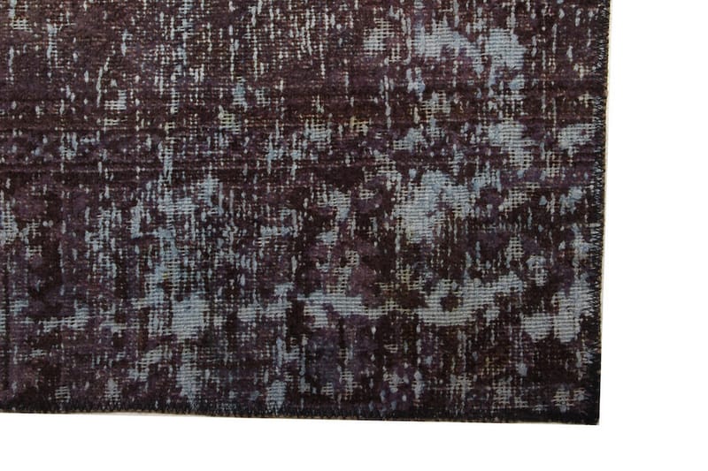 Handknuten Vintage Matta Ull Mörkblå/Grå 107x194cm - Ullmatta - Handvävda mattor