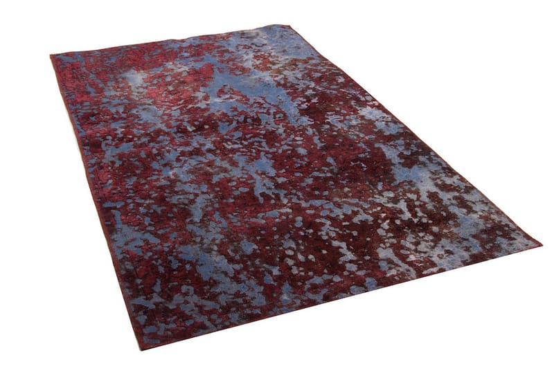 Handknuten Vintage Matta Ull Mörkblå/Röd 128x194cm - Ullmatta - Handvävda mattor
