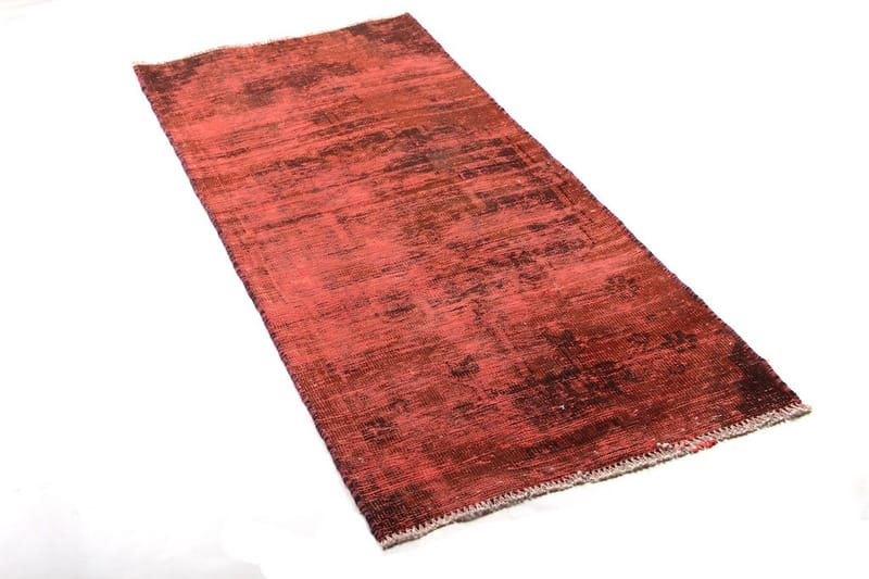 Handknuten Vintage Matta Ull Röd 65x157cm - Ullmatta - Handvävda mattor