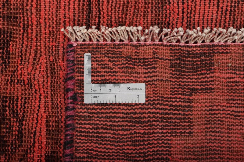 Handknuten Vintage Matta Ull Röd 65x157cm - Ullmatta - Handvävda mattor