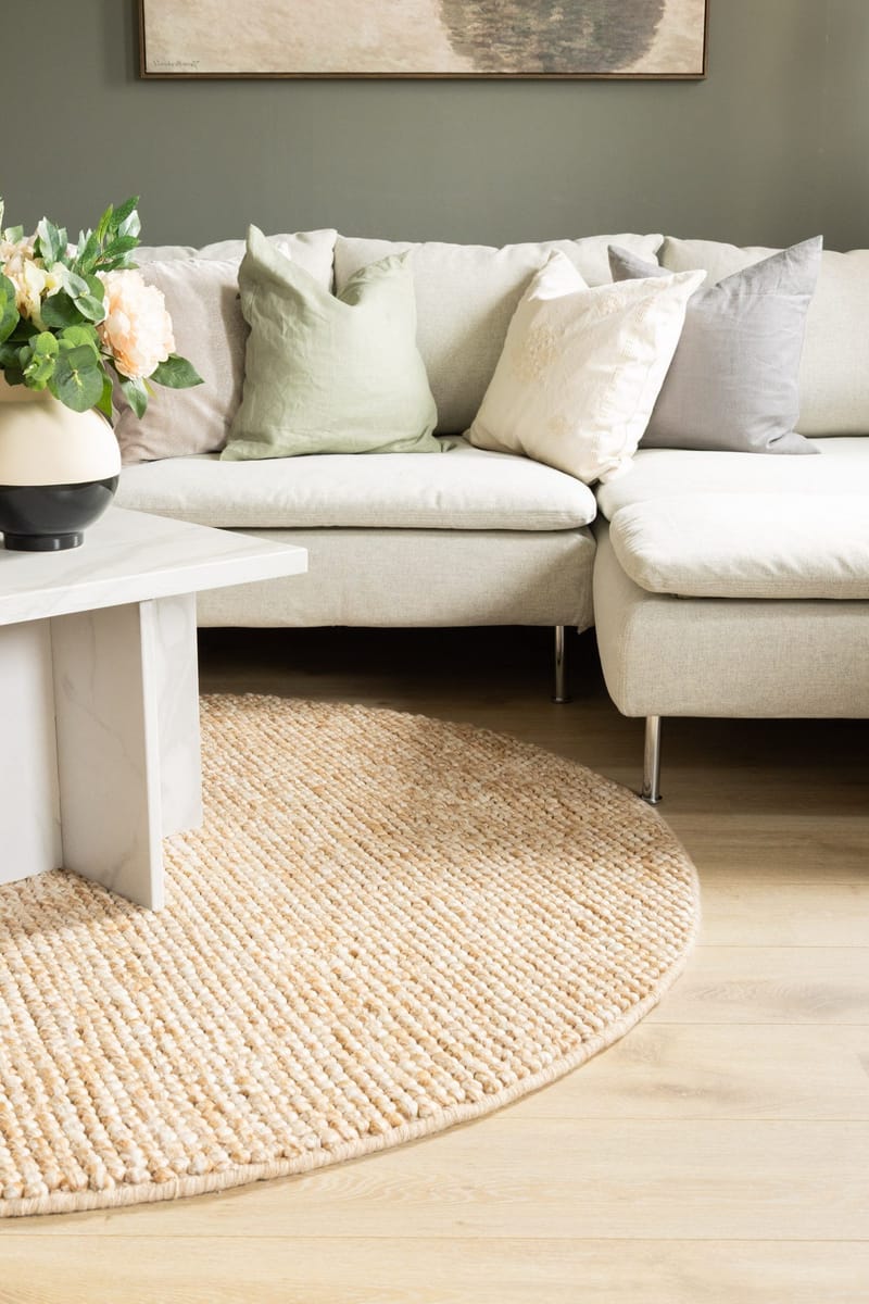 Handvävd Matta Bubble Rund 160 cm - Karamell - Textil & mattor - Mattor - Modern matta - Ullmatta