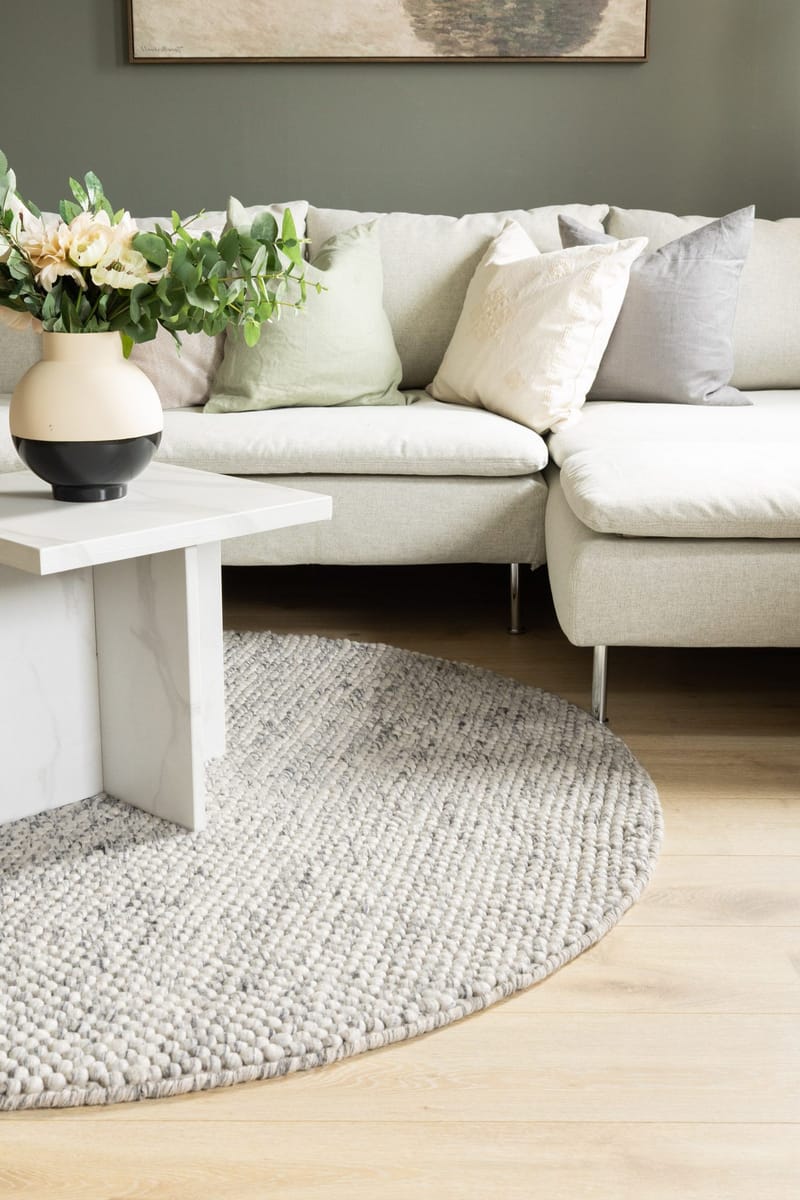 Handvävd Matta Bubble Rund 300 cm - Grå melange - Textil & mattor - Mattor - Modern matta - Ullmatta