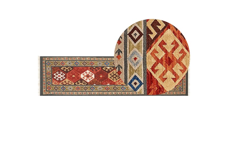 Urtsadzor Ullmatta 80x300 cm - Röd - Textil & mattor - Mattor - Modern matta - Ullmatta