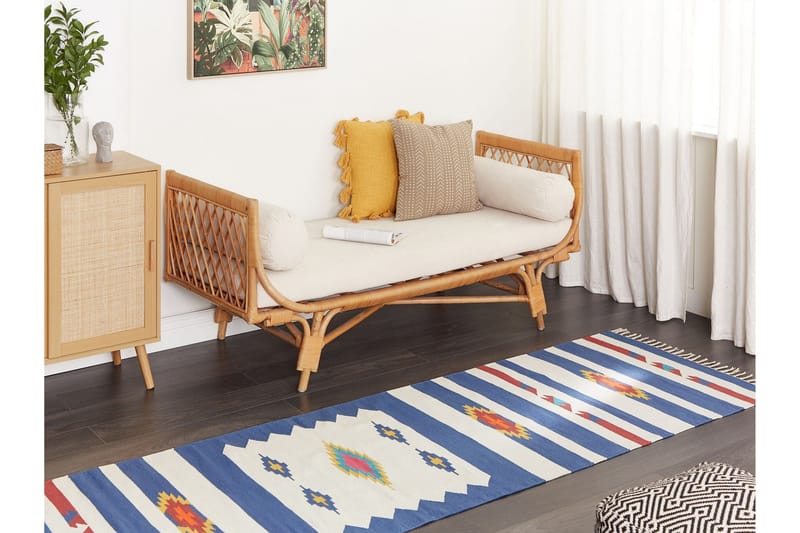 Varser Bomullsmatta 80x300 cm - Blå - Textil & mattor - Mattor - Modern matta - Bomullsmatta