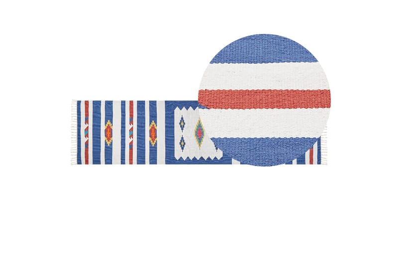 Varser Bomullsmatta 80x300 cm - Blå - Textil & mattor - Mattor - Modern matta - Bomullsmatta