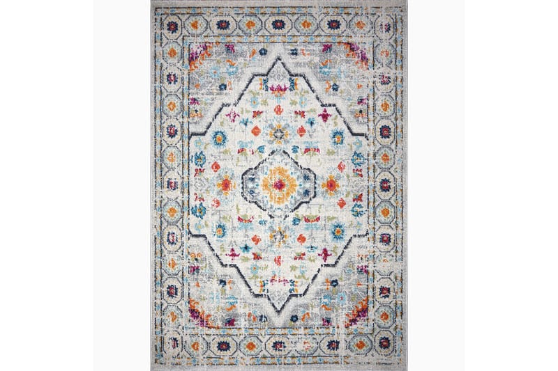 Vintage Gångmatta 100x300 cm Rektangulär - Vit/Grå - Textil & mattor - Mattor - Modern matta - Gångmattor