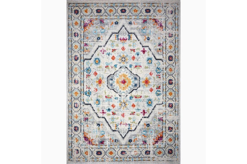 Vintage Gångmatta 80x150 cm Rektangulär - Vit/Grå - Textil & mattor - Mattor - Modern matta - Gångmattor