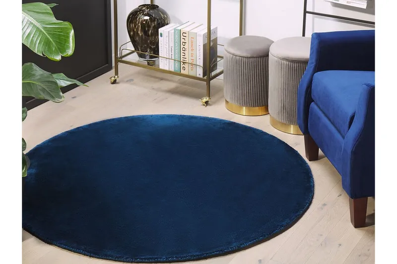 Brinckman Viskosmatta 140 cm Rund - Marinblå - Textil & mattor - Mattor - Modern matta - Viskosmatta & konstsilkesmatta