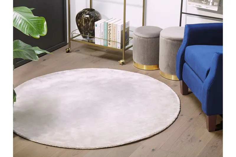 Brinckman Viskosmatta Rund 140 cm - Ljusgrå - Textil & mattor - Mattor - Modern matta - Viskosmatta & konstsilkesmatta