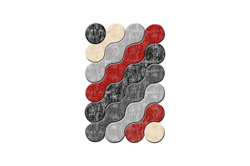 Nodoka Wiltonmatta 60x100 cm Rektangulär - Röd/Grå - Textil & mattor - Mattor - Modern matta - Wiltonmattor