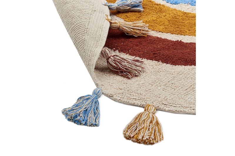 Yagci Bomullsmatta 120 cm Rund - Beige - Textil & mattor - Mattor - Modern matta - Bomullsmatta