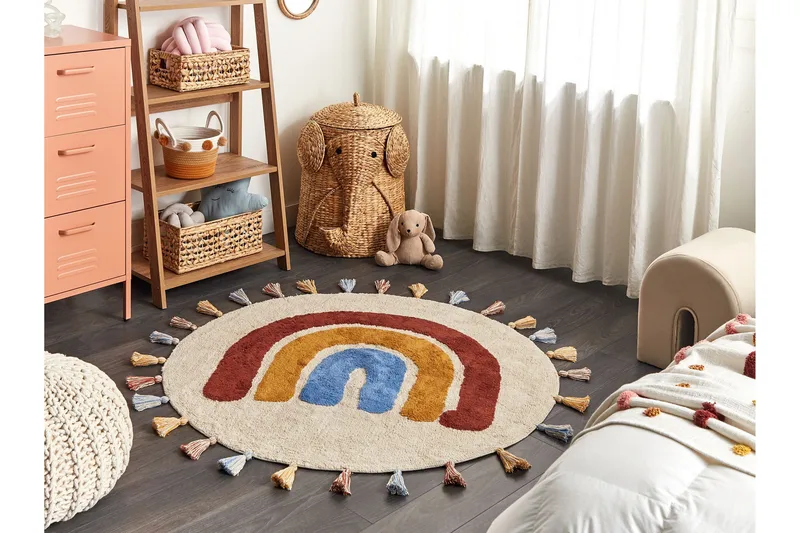 Yagci Bomullsmatta 120 cm Rund - Beige - Textil & mattor - Mattor - Modern matta - Bomullsmatta