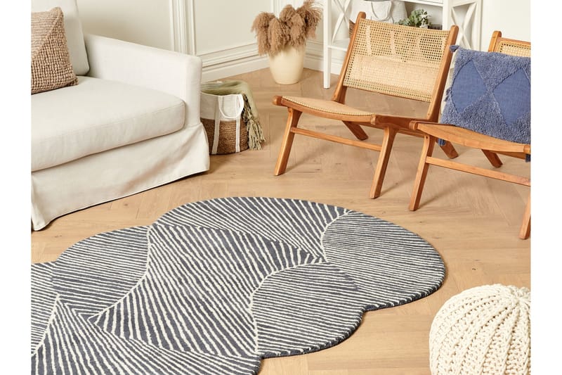 Zabol Ullmatta 140x200 cm Oval - Svart/Vit - Textil & mattor - Mattor - Modern matta - Ullmatta