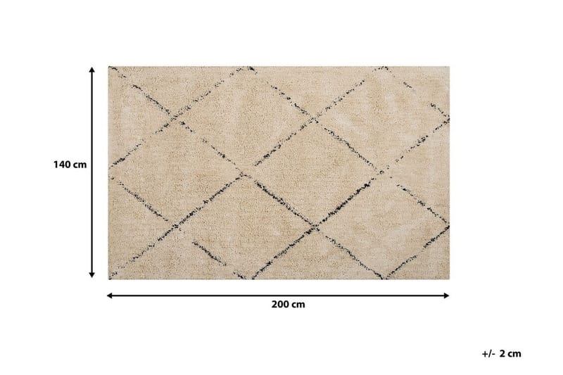 Bradicich Matta 140x200 cm - Beige/Svart - Marockanska mattor - Orientaliska mattor