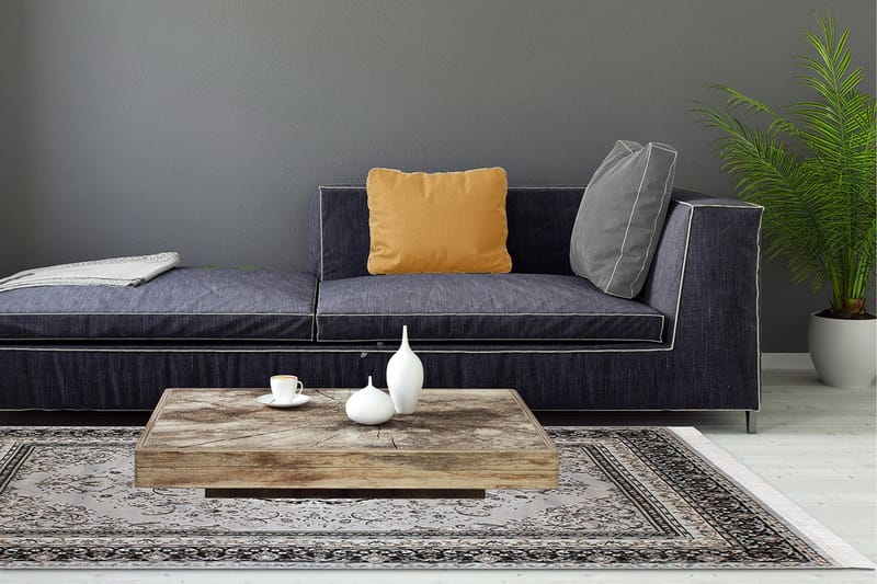 Casablanca Medallion Orientalisk Matta 130x190 - Silver - Textil & mattor - Mattor - Orientaliska mattor