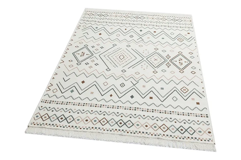 Eko Hali Matta 120x180 cm, Beige/Blå/Vit