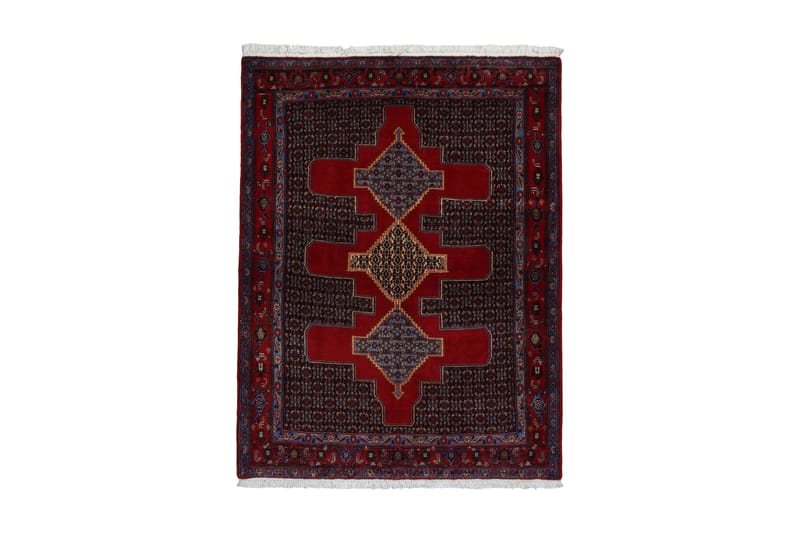Handknuten Exklusiv Persisk Dubbelvävd Matta 123x167 cm - Röd/Blå - Orientaliska mattor - Persisk matta