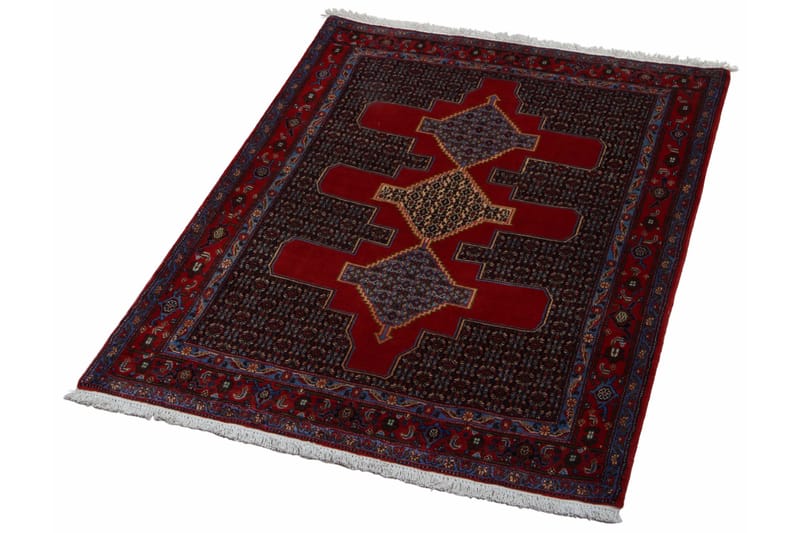 Handknuten Exklusiv Persisk Dubbelvävd Matta 123x167 cm - Röd/Blå - Orientaliska mattor - Persisk matta