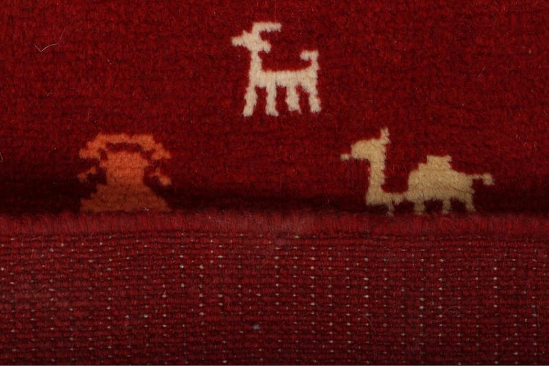 Handknuten Exklusiv Persisk Matta 108x145 cm Gabbeh - Röd - Orientaliska mattor - Persisk matta