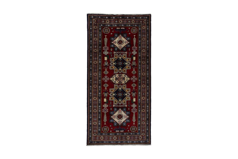 Handknuten Exklusiv Persisk Matta 144x295 cm - Röd/Mörkblå - Orientaliska mattor - Persisk matta