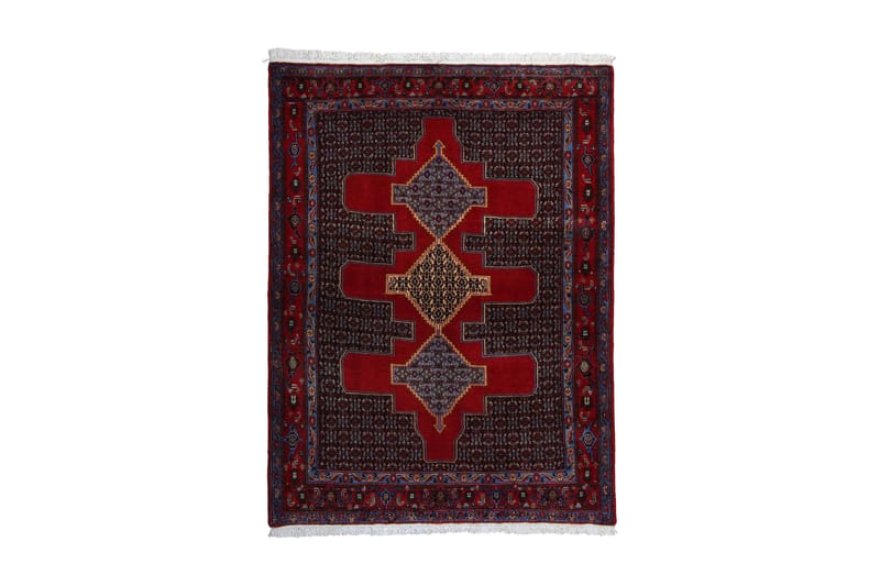 Handknuten Exklusiv Persisk Dubbelvävd Matta 125x169 cm - Röd/Blå - Orientaliska mattor - Persisk matta