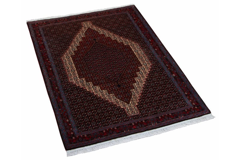 Handknuten Exklusiv Persisk Dubbelvävd Matta 127x178 cm - Mörkblå/Röd - Orientaliska mattor - Persisk matta