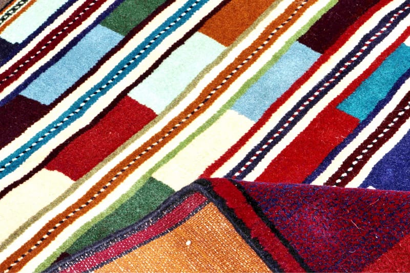 Handknuten Exklusiv Persisk Matta 205x205 cm Gabbeh Mashhad - Flerfärgad - Orientaliska mattor - Persisk matta