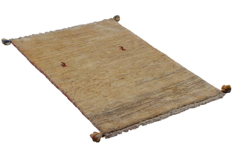 Handknuten Gabbeh Shiraz Ull Beige 71x109cm - Handvävda mattor - Orientaliska mattor - Persisk matta