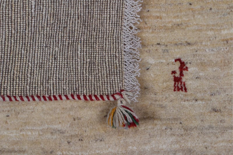 Handknuten Gabbeh Shiraz Ull Beige 71x109cm - Handvävda mattor - Orientaliska mattor - Persisk matta