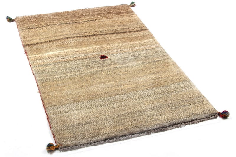 Handknuten Gabbeh Shiraz Ull Beige 83x133cm - Handvävda mattor - Orientaliska mattor - Persisk matta