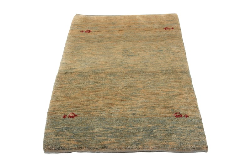 Handknuten Gabbeh Shiraz Ull Beige/Blå 90x124cm - Handvävda mattor - Orientaliska mattor - Persisk matta