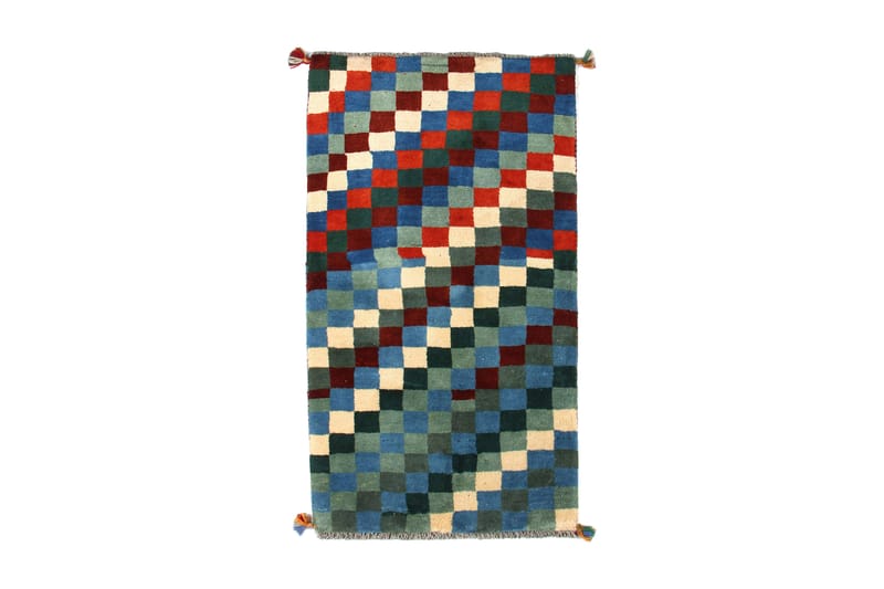Handknuten Gabbeh Shiraz Ull Blå/Grön 68x121cm - Orientaliska mattor - Handvävda mattor - Persisk matta