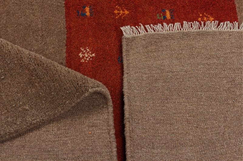 Handknuten Gabbeh Shiraz Ull Brun/Röd 185x233cm - Handvävda mattor - Orientaliska mattor - Persisk matta